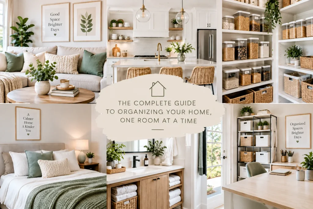 Organized home with practical room-by-room organization ideas