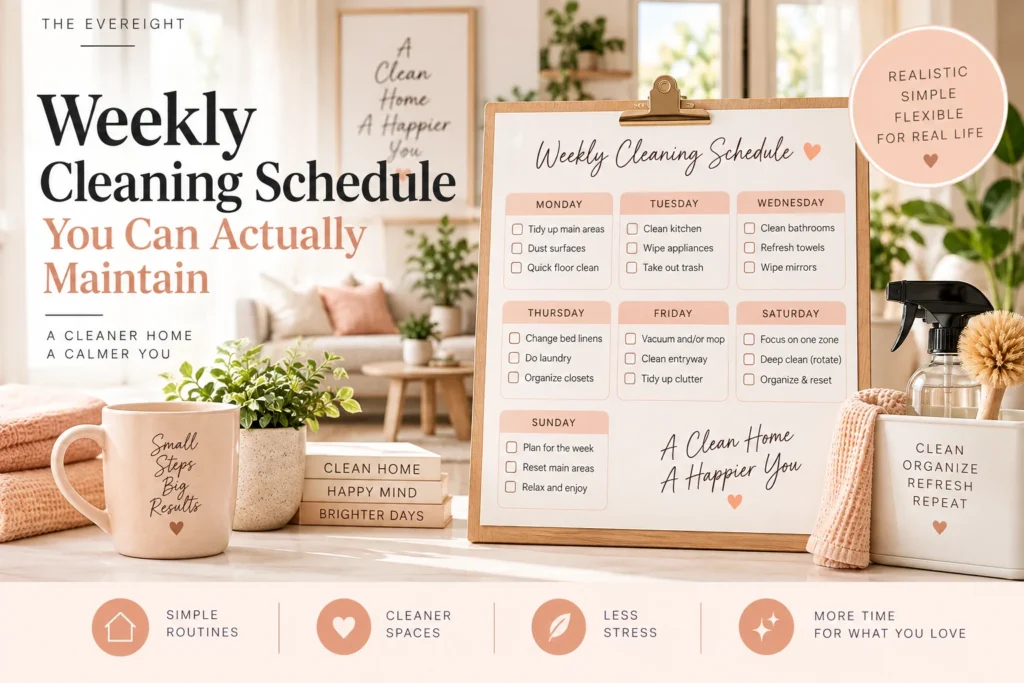 Practical weekly cleaning schedule for maintaining a clean and organized home
